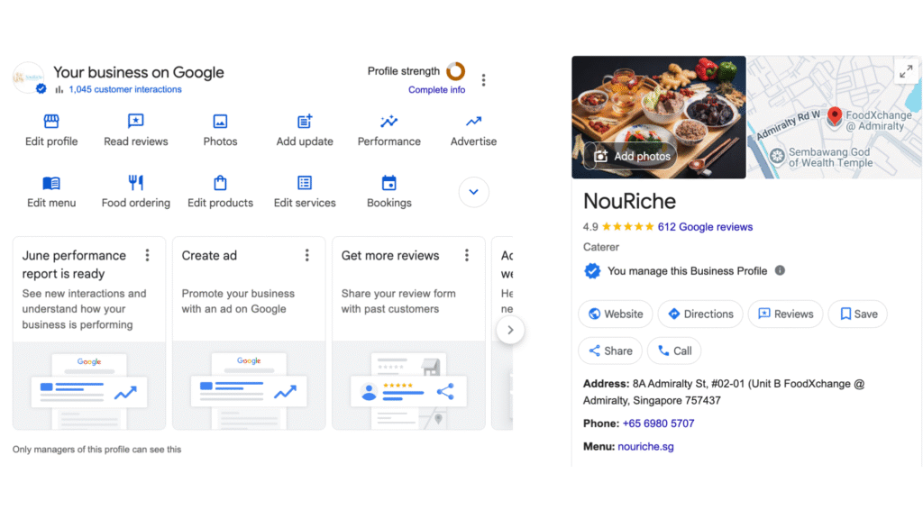 Example of Google Business Profile Dashboard | The Marketing Assembly